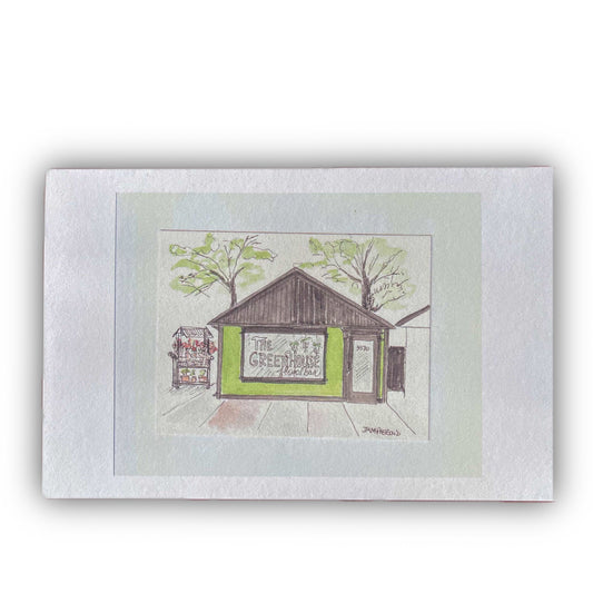The Greenhouse Floral Bar Storefront Greeting Card