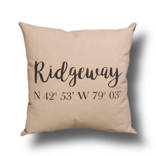 Ridgeway Coordinates Canvas Pillow