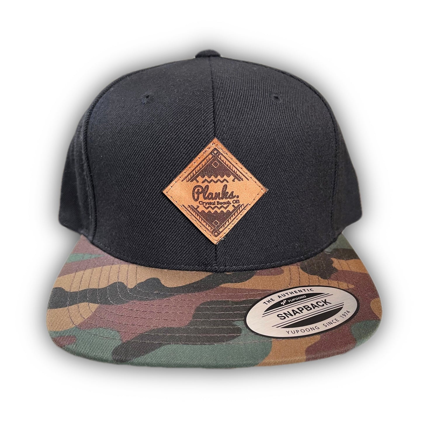 Planks Genuine Leather Patch Snapback Hat