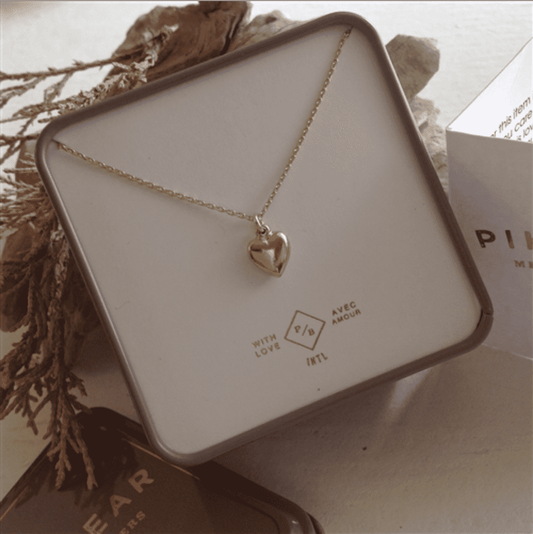Adore Tiny Heart Charm Necklace In Vermeil