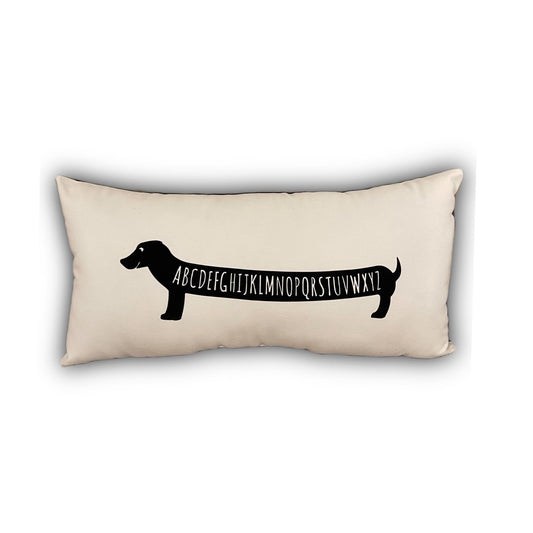 Alphabet Wiener Dog Pillow