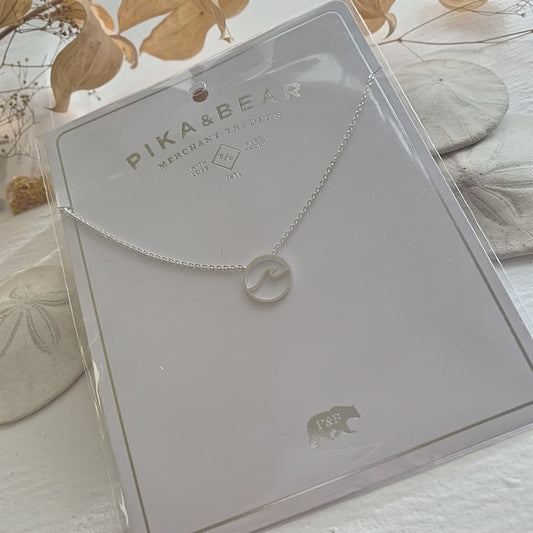 Baja Wave Pendant Necklace in Silver