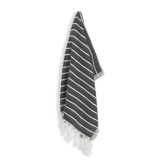 Bamboo Striped Turkish Hand Towel -  Monochrome