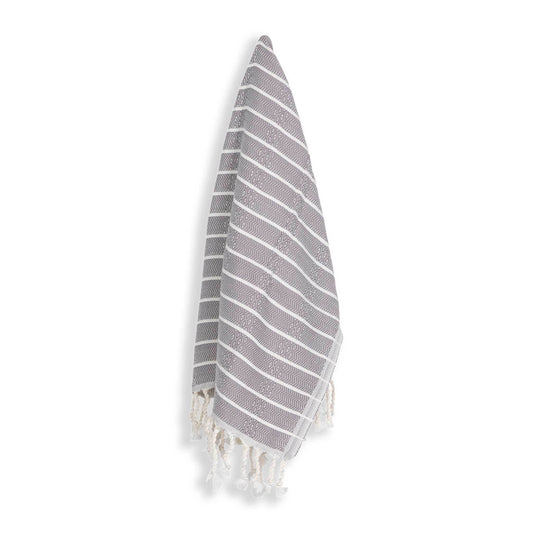 Bamboo Striped Turkish Hand Towel - Slate