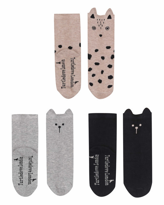 Bear Pattern Socks - 3 Pack