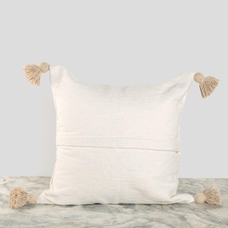 Moroccan Pillow - Beige Pom