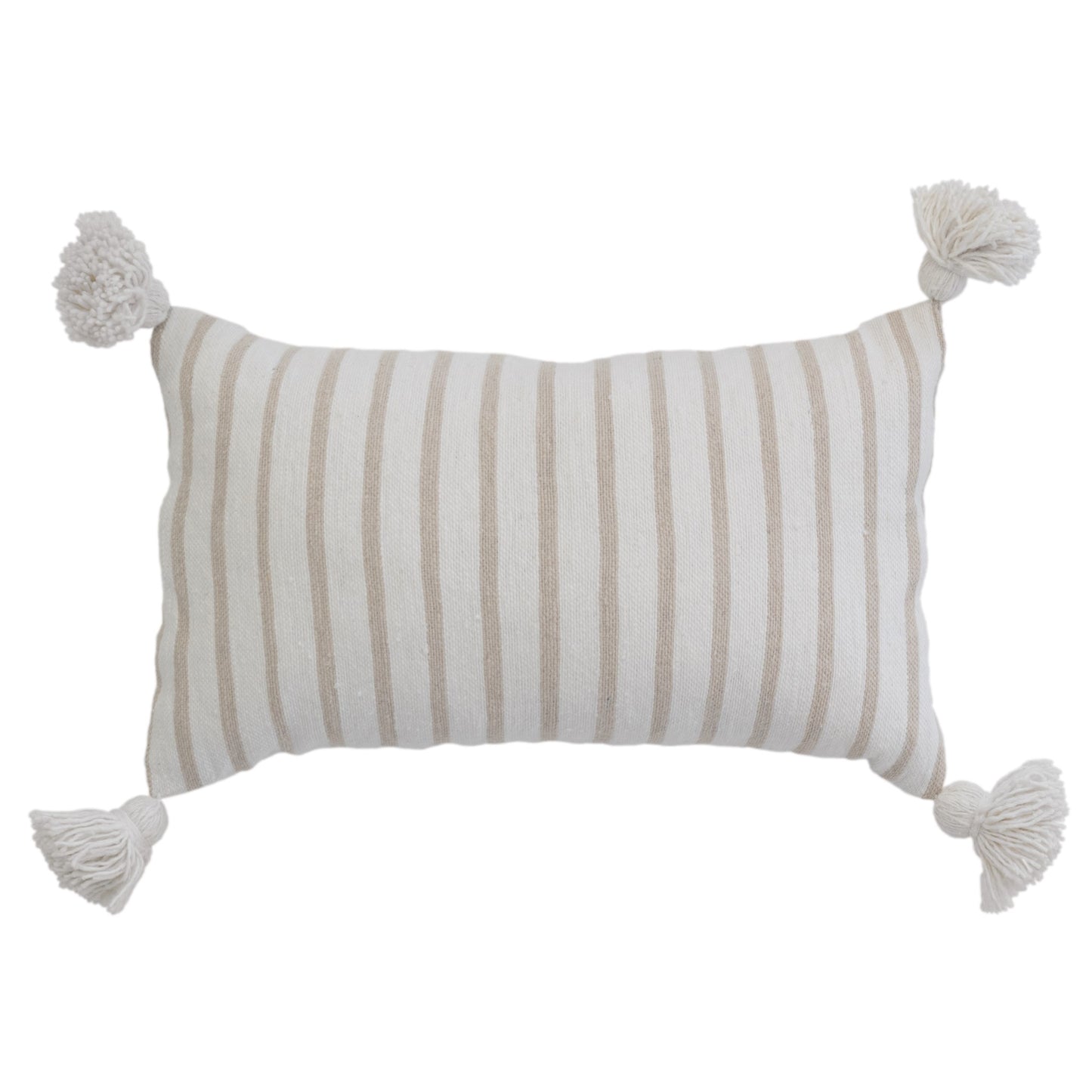 Beige Striped Moroccan Pillow