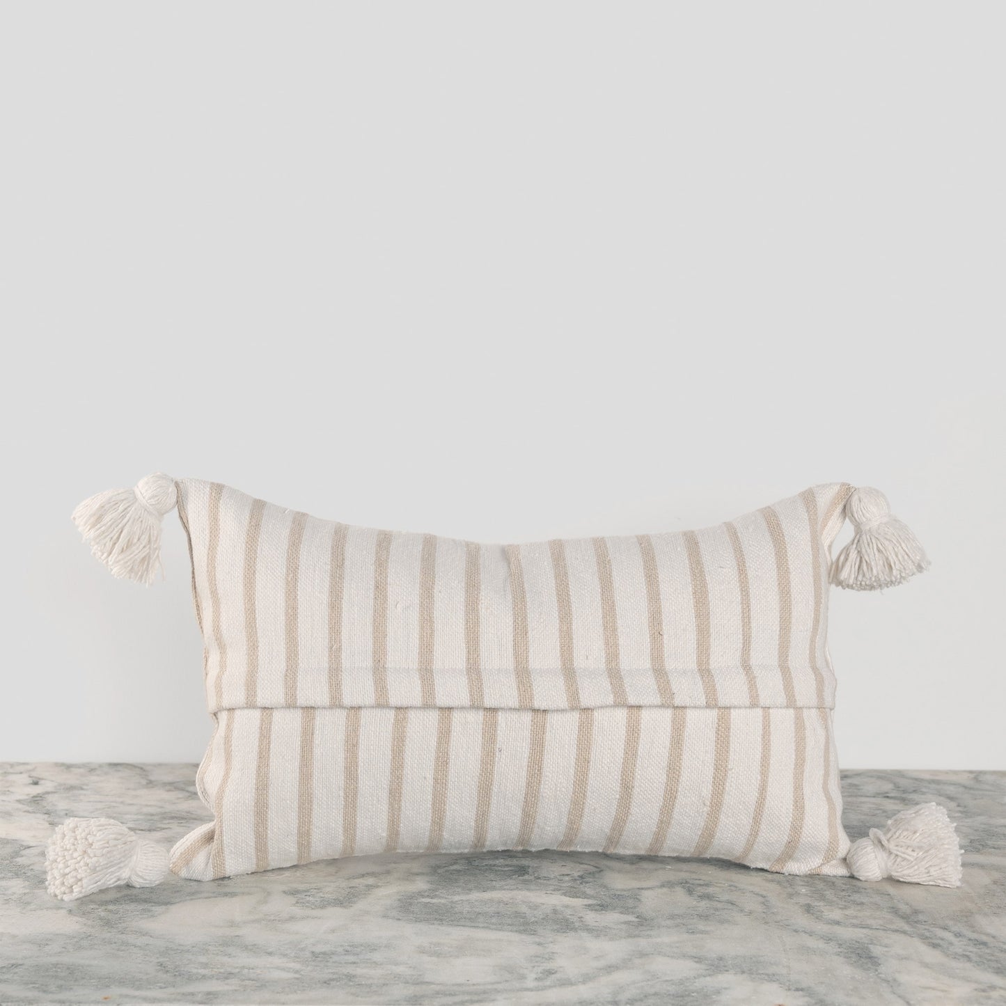 Beige Striped Moroccan Pillow