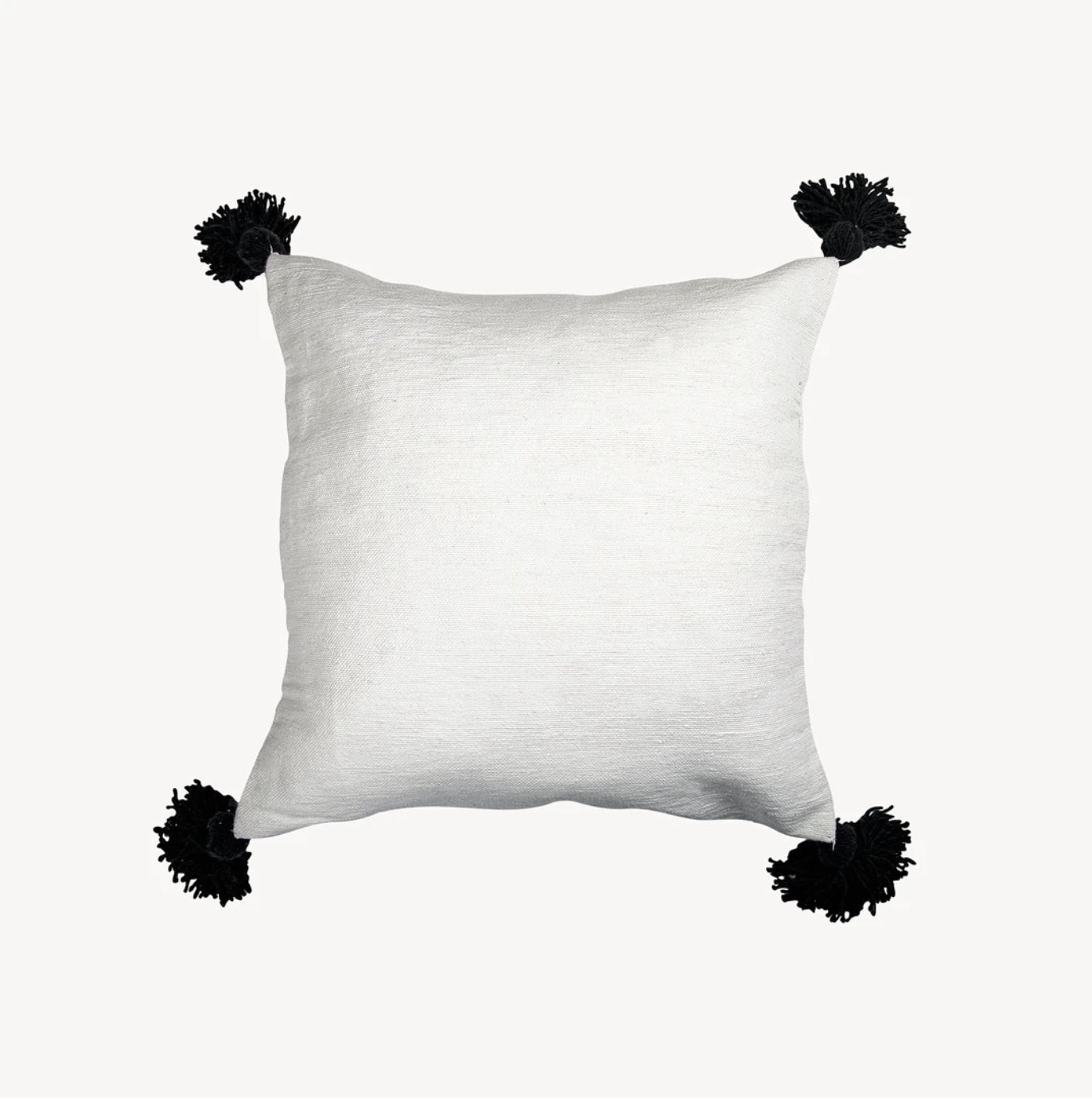 Moroccan Pillow - Black Pom