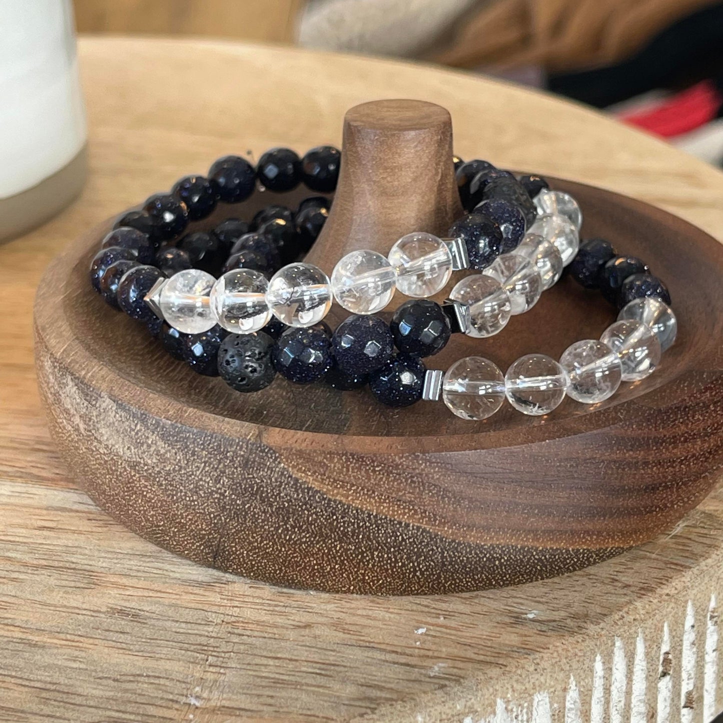 Blue Sandstone Bead Bracelet
