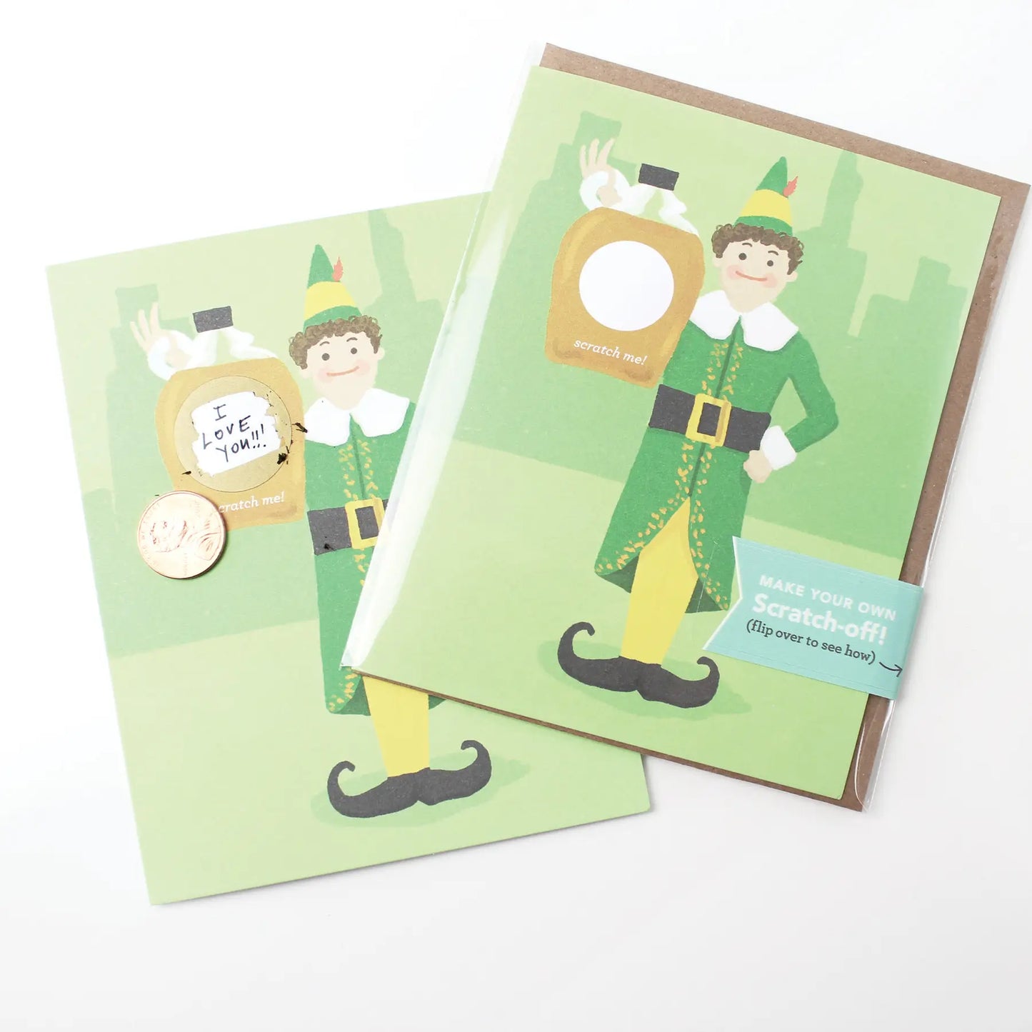 Buddy The Elf Syrup Scratch-off Holiday Card