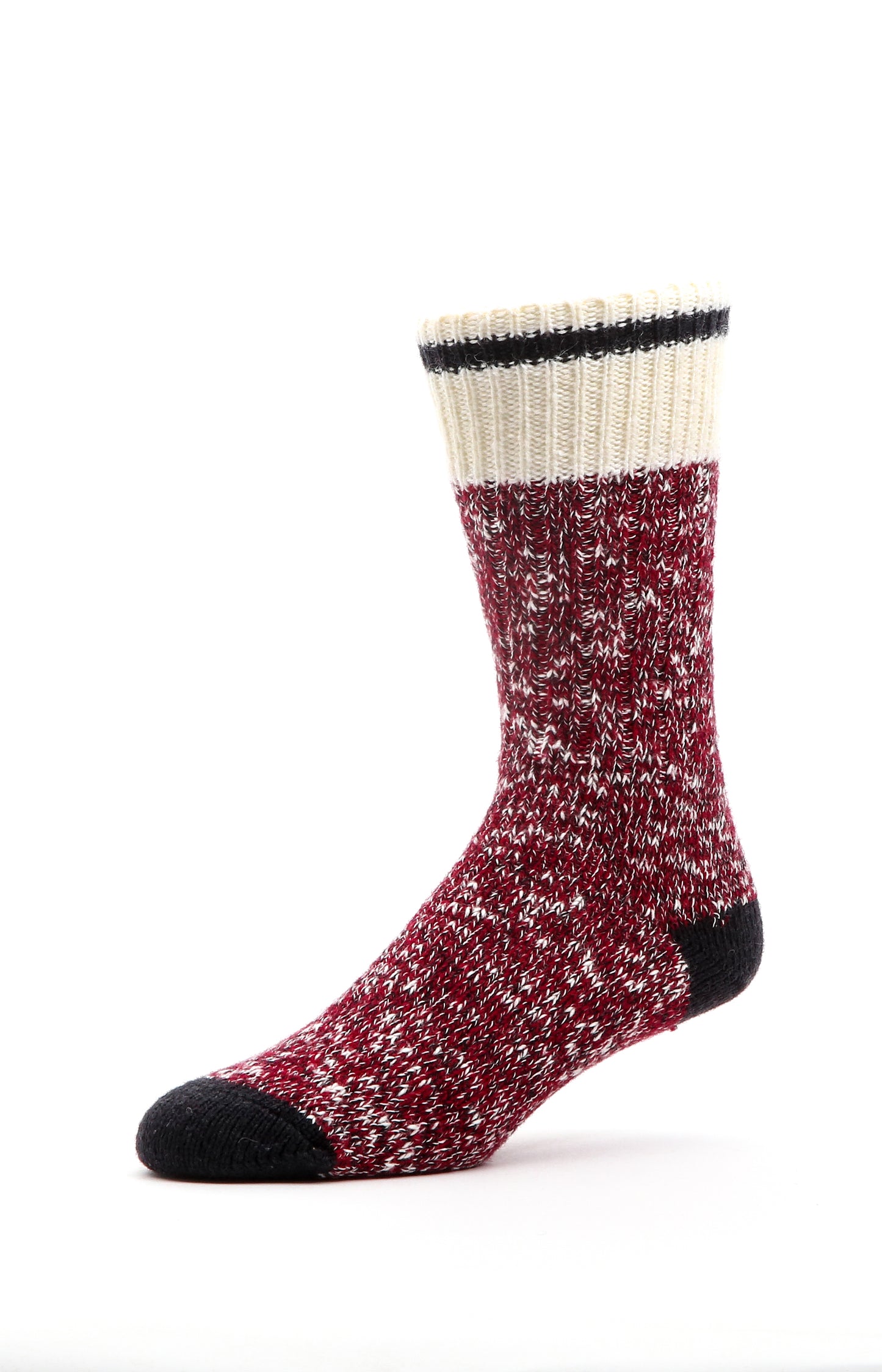 Classic Marled Red Black Stipe Socks