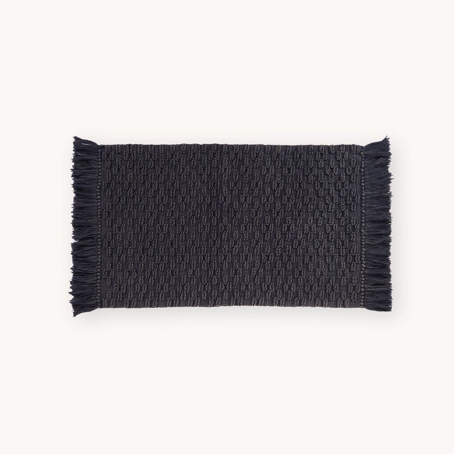 Cotton Diamond Jaquard Bath Mat - Charcoal