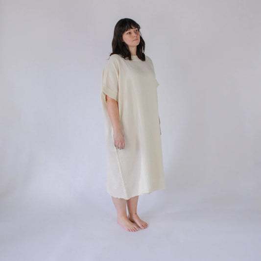 Crinkle Balloon Dress - One Sized - Cream