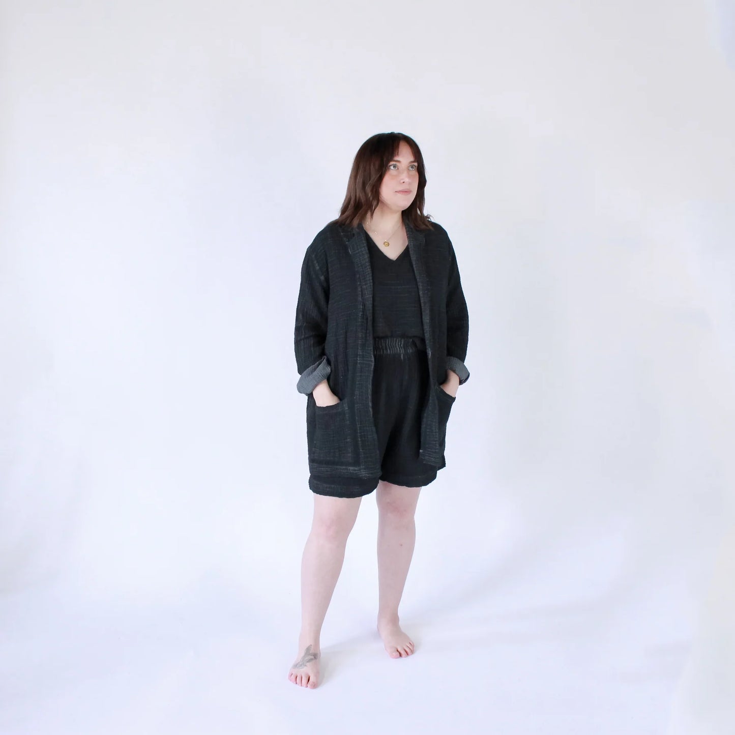 Crinkle Jacket - One Sized - Black