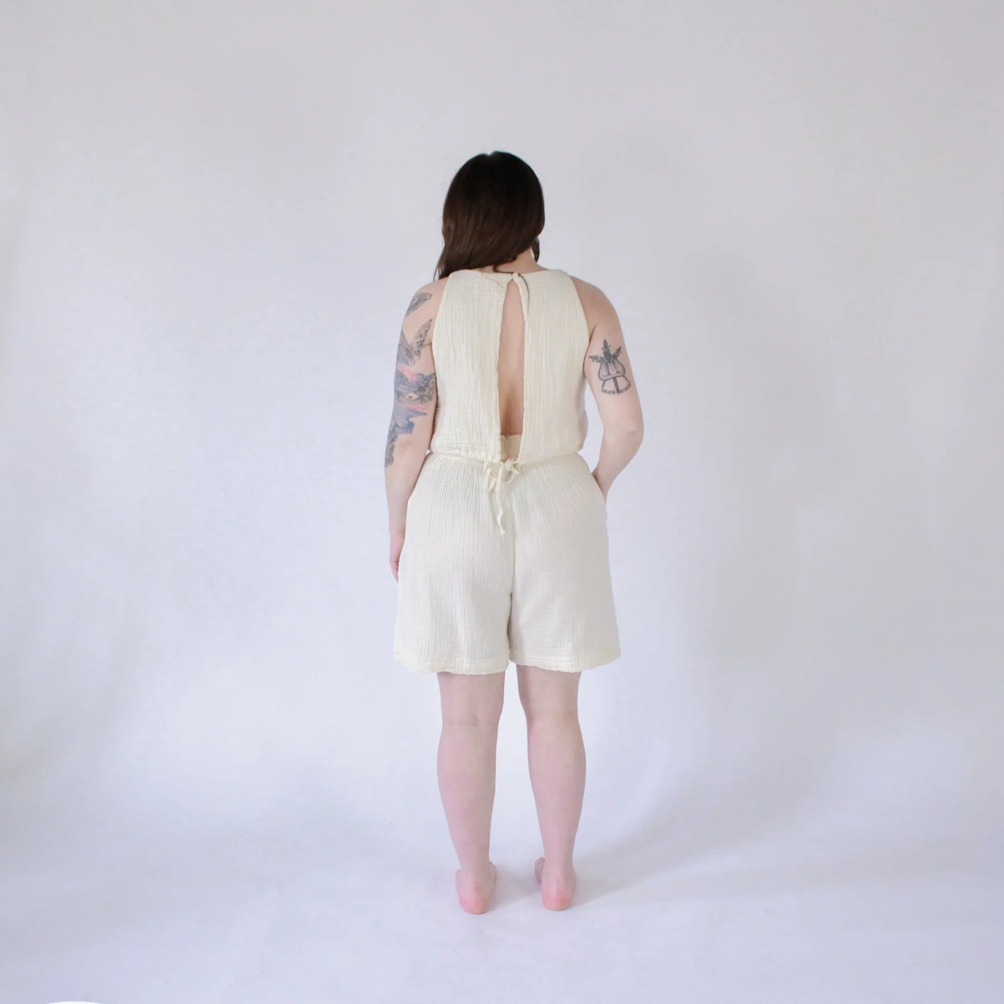 Crinkle Relaxed Shorts - One Sized - Cream