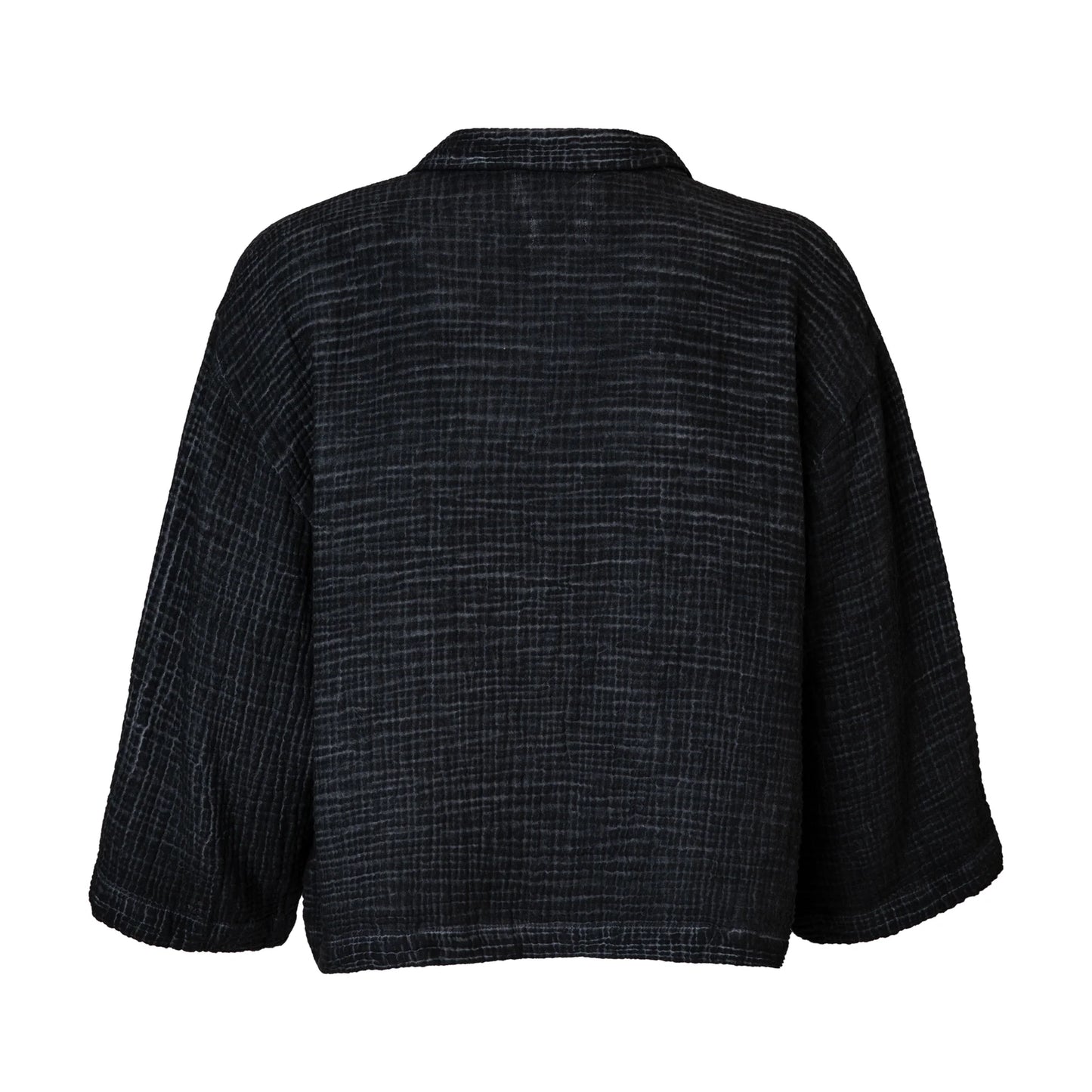 Crinkle Shirt Blouse - One Sized - Black