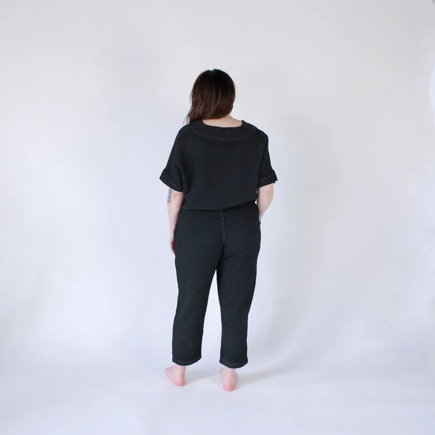 Crinkle Slouchy Pants - One-Sized - Black