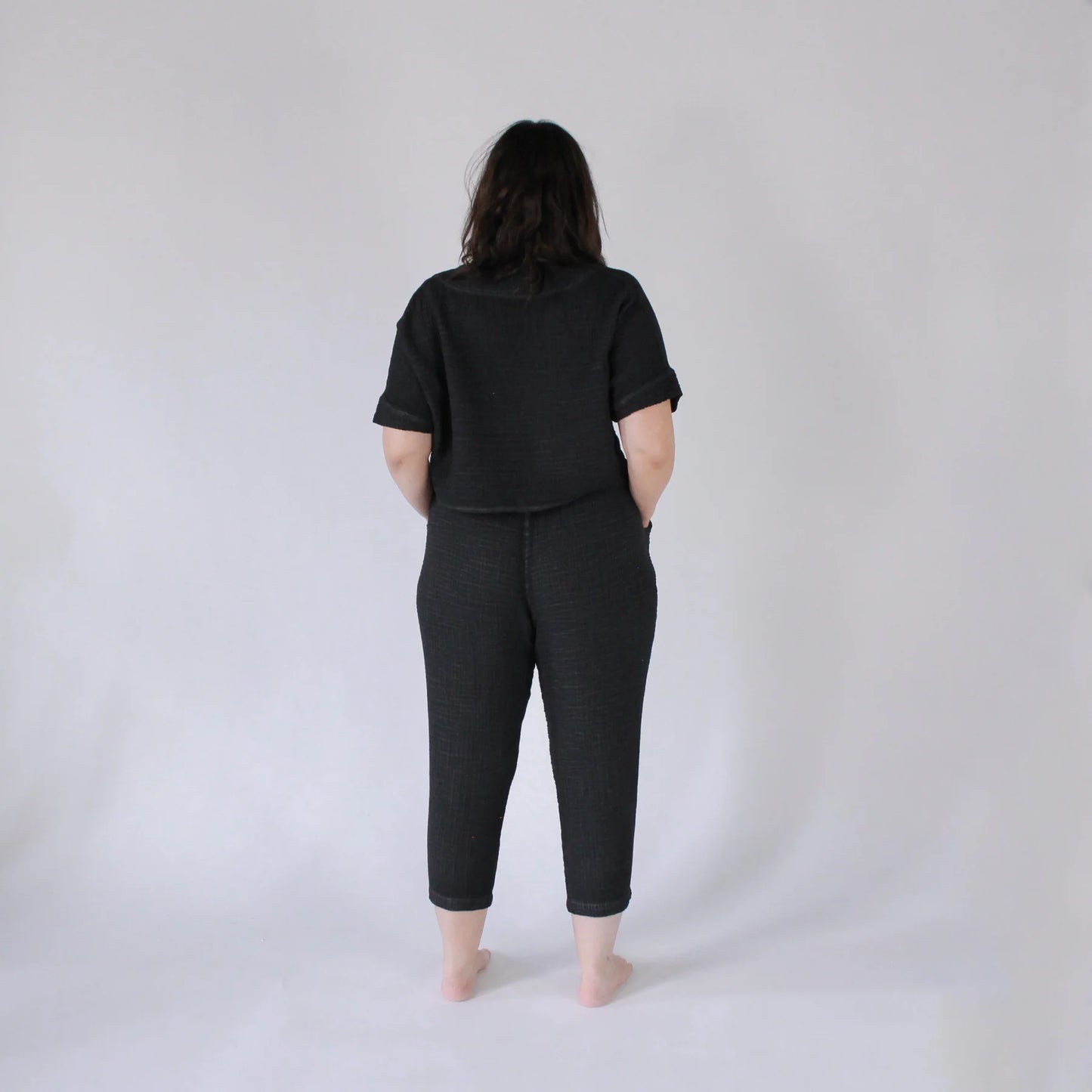 Crinkle Slouchy Pants - One-Sized - Black