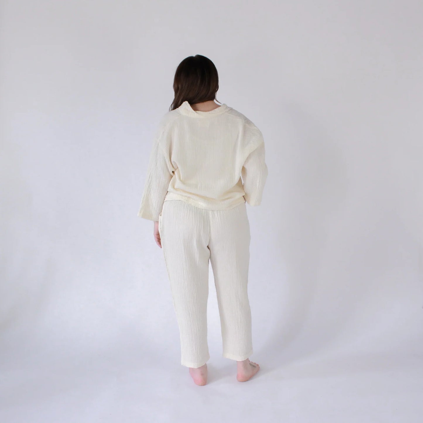 Crinkle Slouchy Pants - One-Sized - Cream