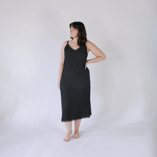 Crinkle Strappy Dress - One Sized - Black