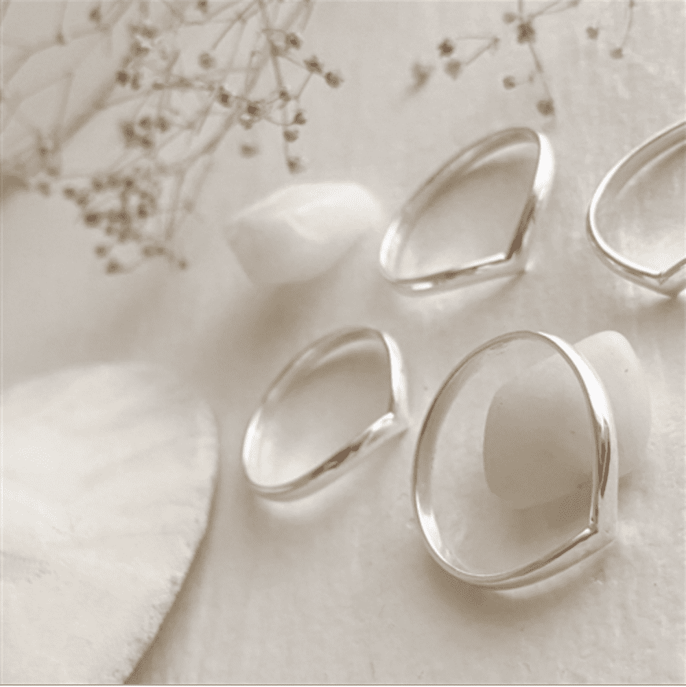 Custer Tiny Chevron Ring in Sterling Silver