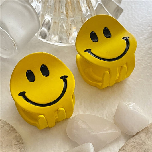 Don't Worry Be Happy Yellow Happy Face Hair Clip