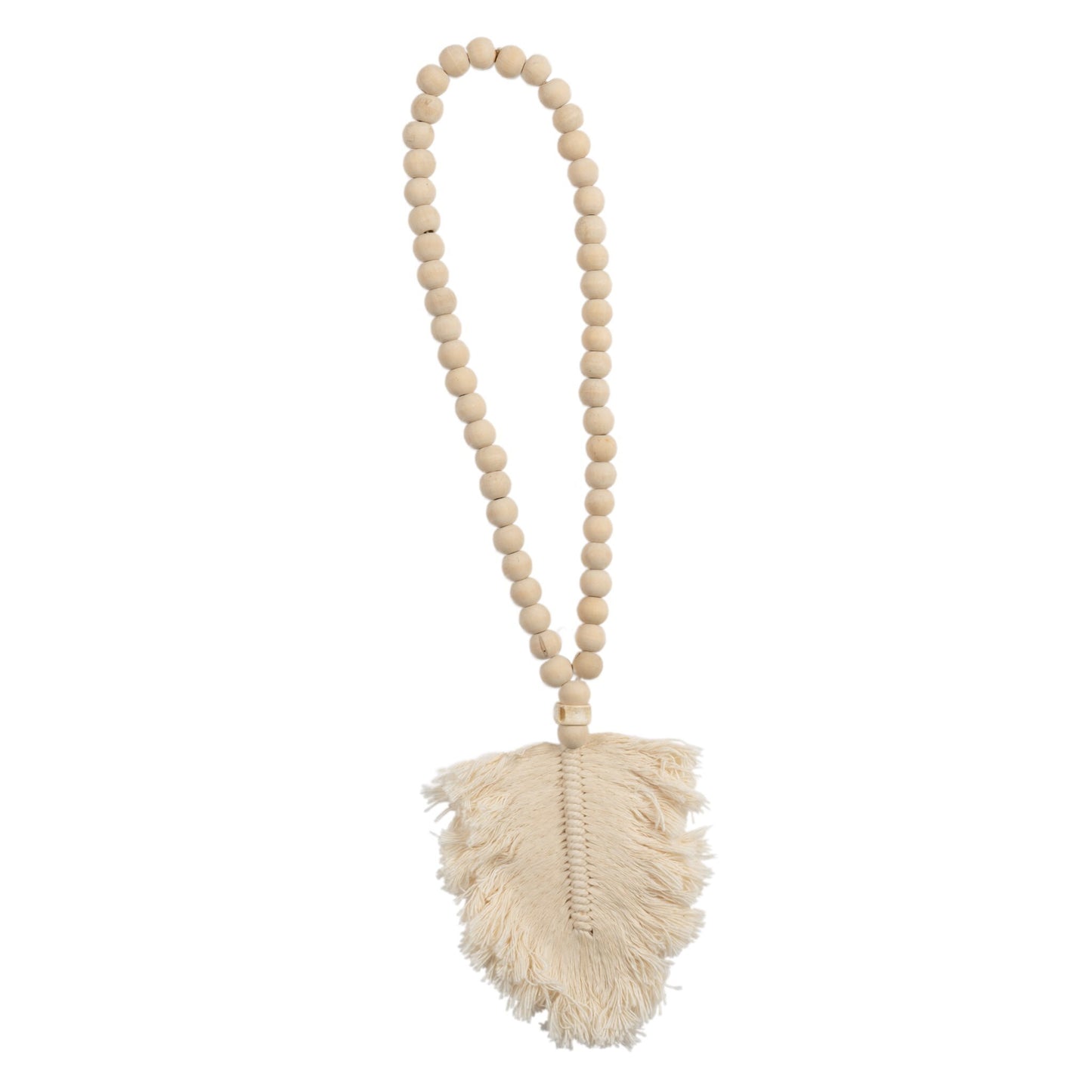 Feather Beaded Tassel - Natural