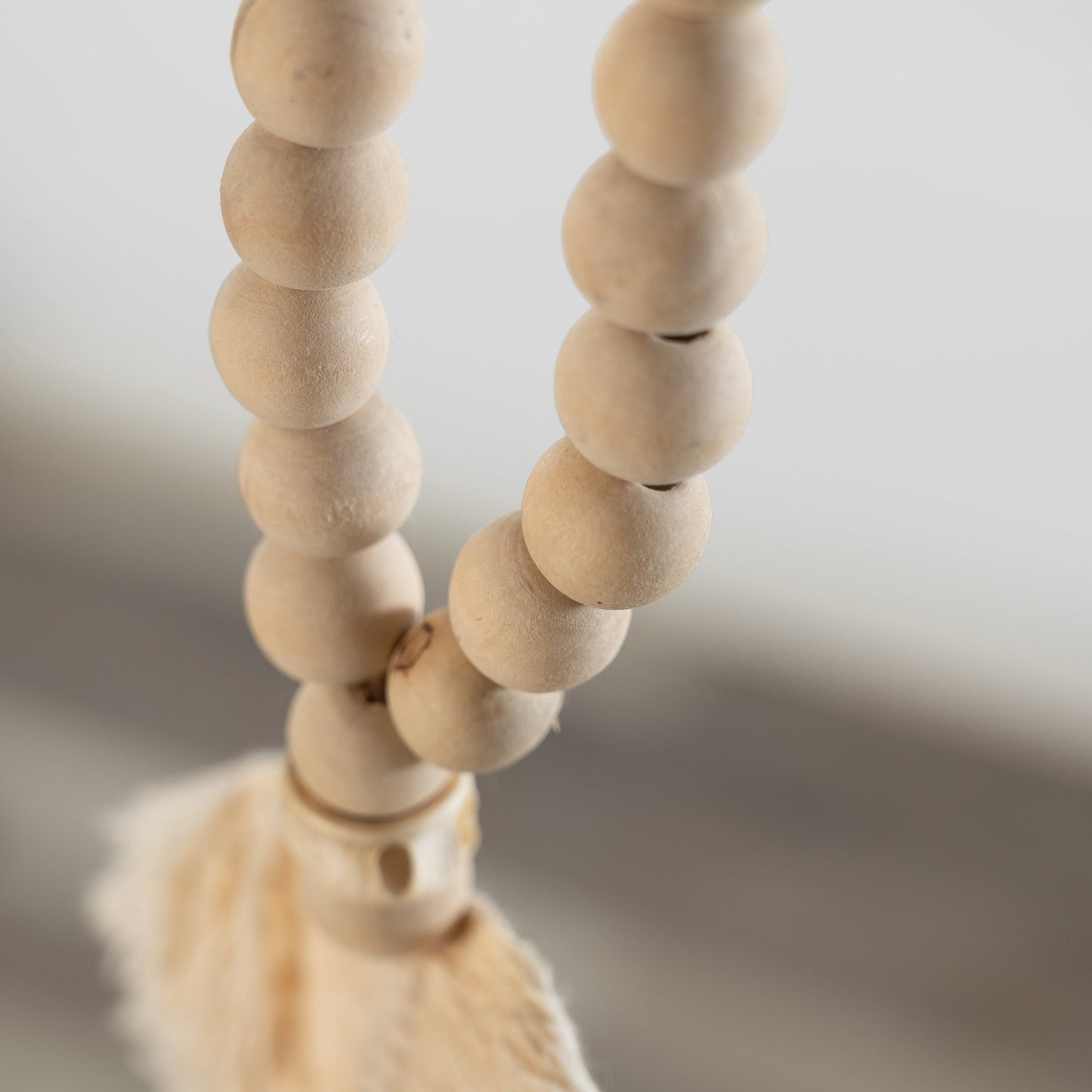 Feather Beaded Tassel - Natural