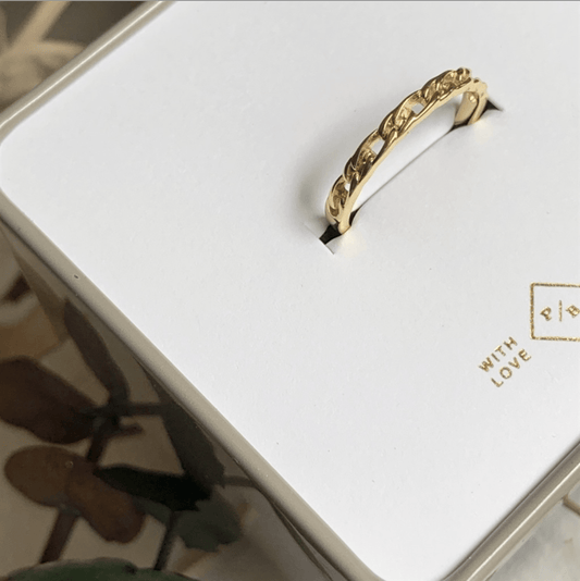 Fenrir Chain Link Ring in Gold Vermeil