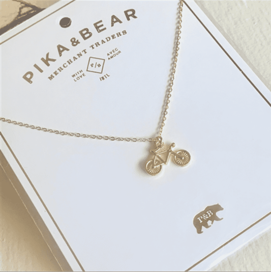 Fixie Tiny Bicycle Charm Necklace In Gold