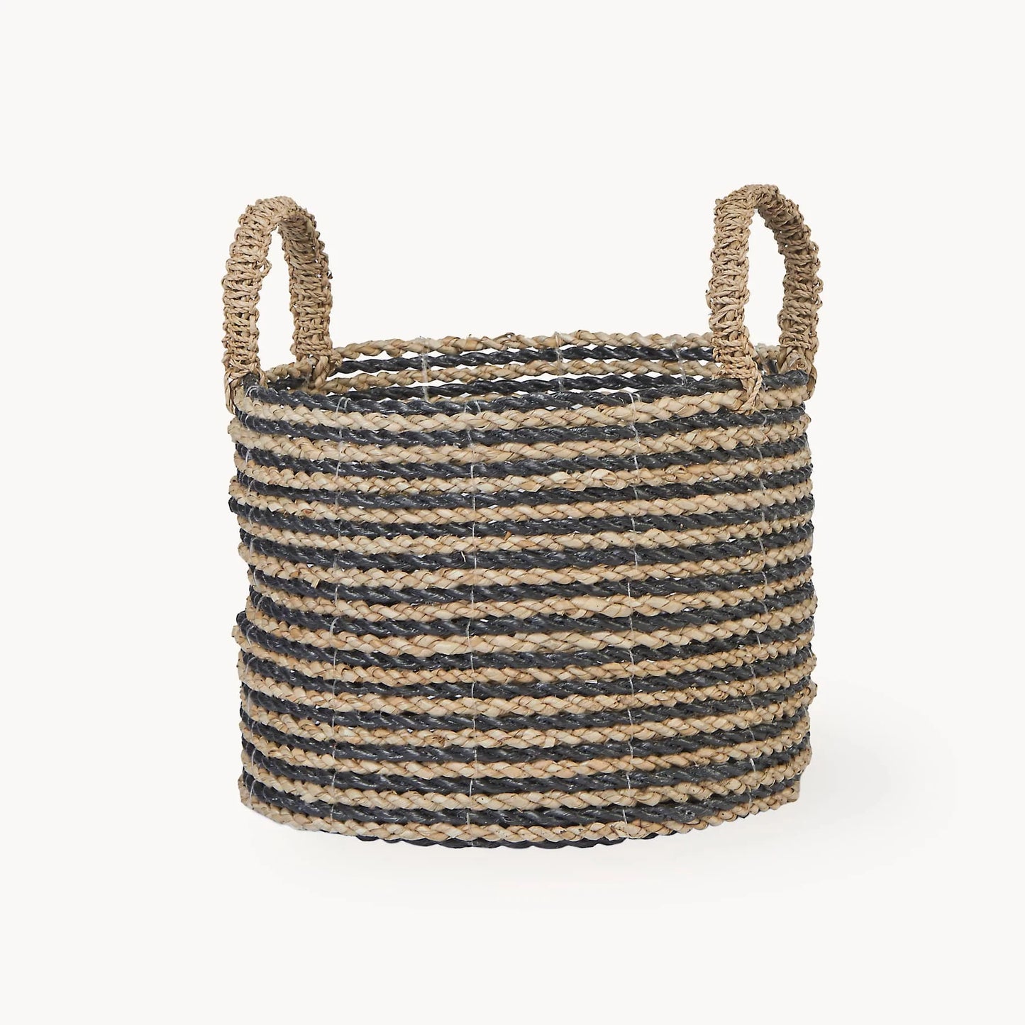Handled Basket - 3 Sizes - Black/Natural