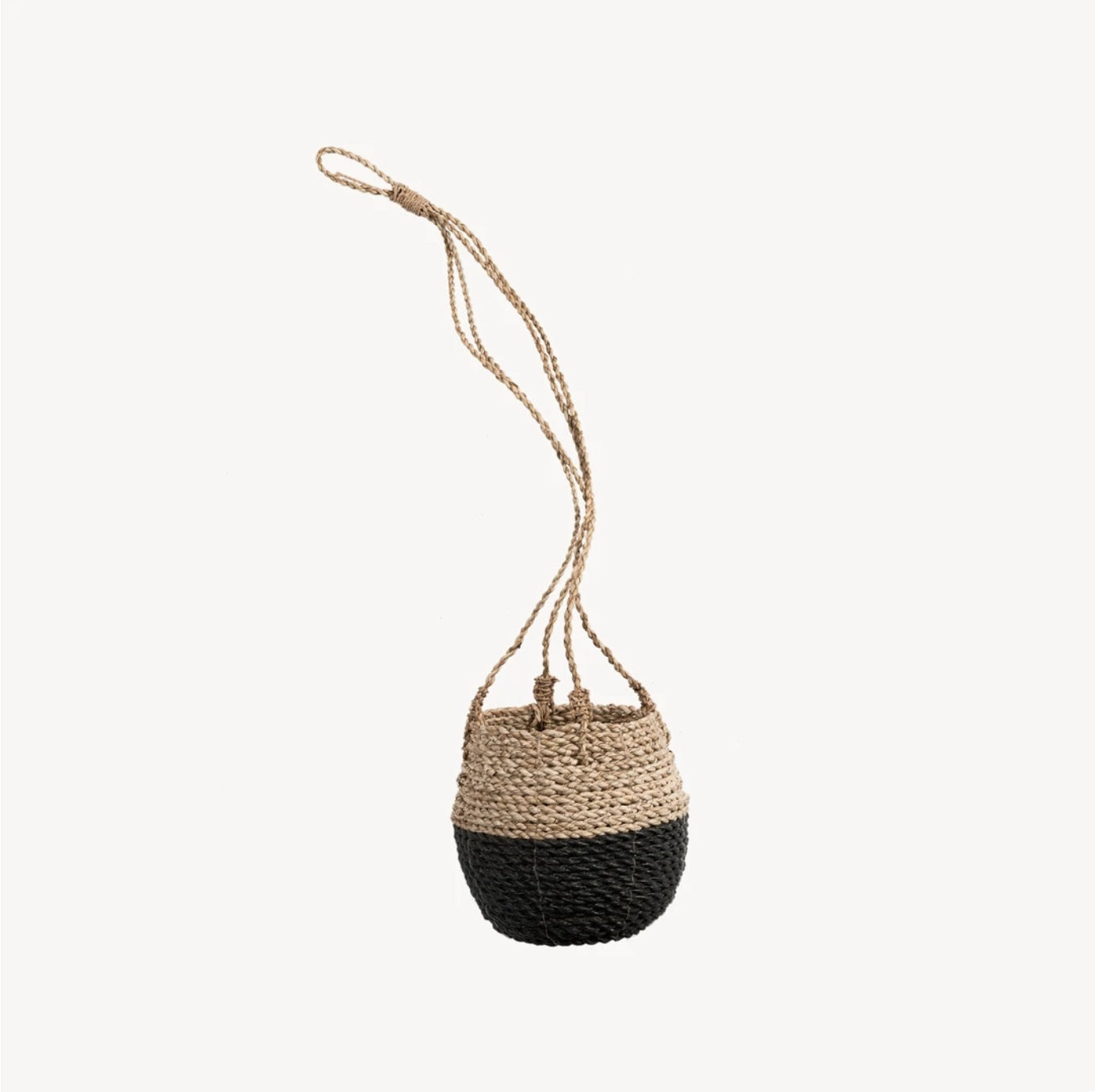 Hanging Pot Basket - Black / Natural