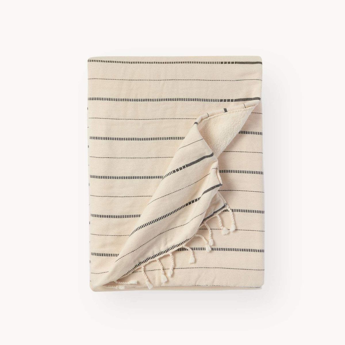 Irena Fleece Lined Throw - Vanilla