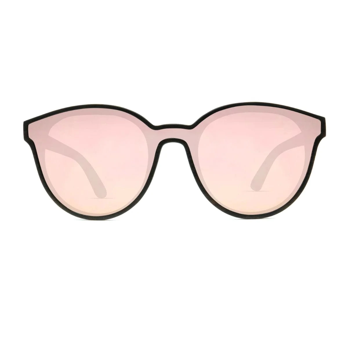 Knockout - Wood Sunglasses with Rose Mirror Lenses