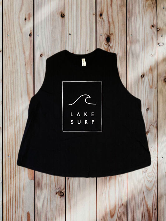 Lake Surf Crop Tank - Black