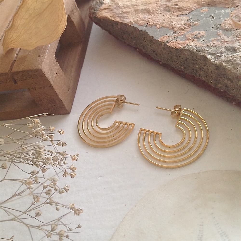 Lo-Fi Stainless Steel Hoop Earrings in Gold