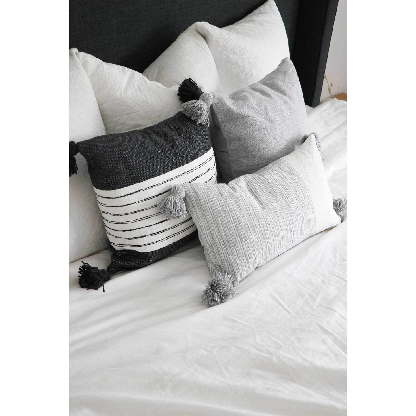Moroccan Pillow Solid Light Grey