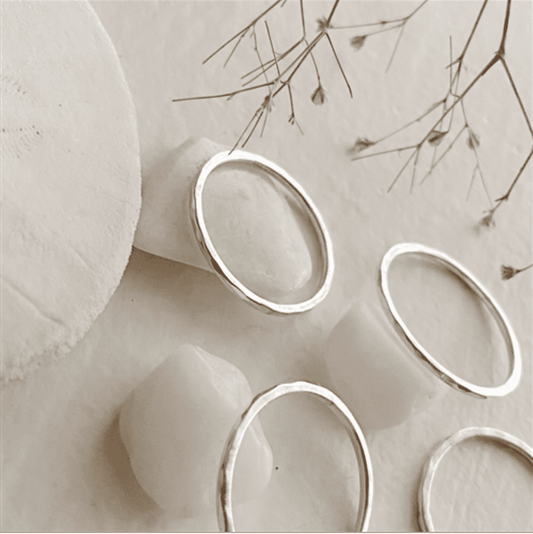 Notches  Tiny Hammered Ring in Sterling Silver