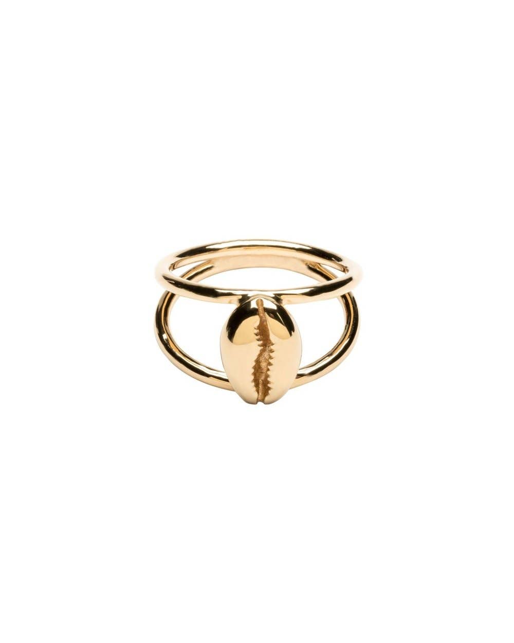 Ocean Cowrie Shell Ring in Gold