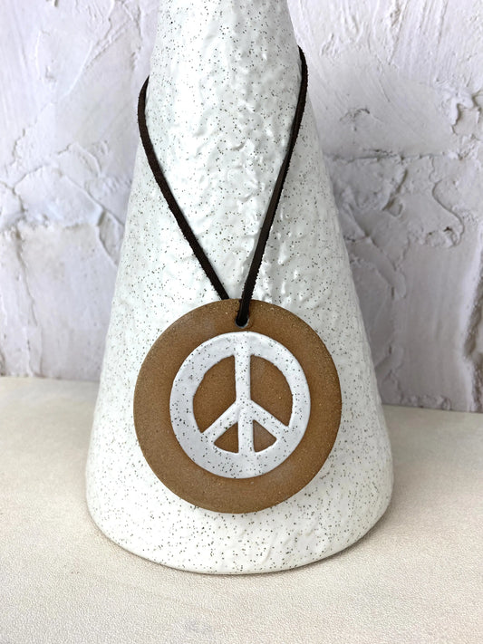 Peace Sign Clay Wall Hanging