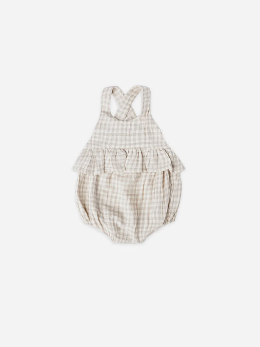 Penny Romper - Silver Gingham