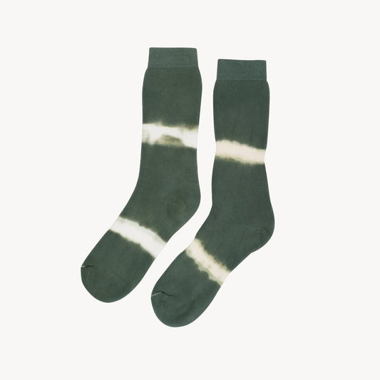 Pima Cotton Tie Dye Socks - Khaki Green