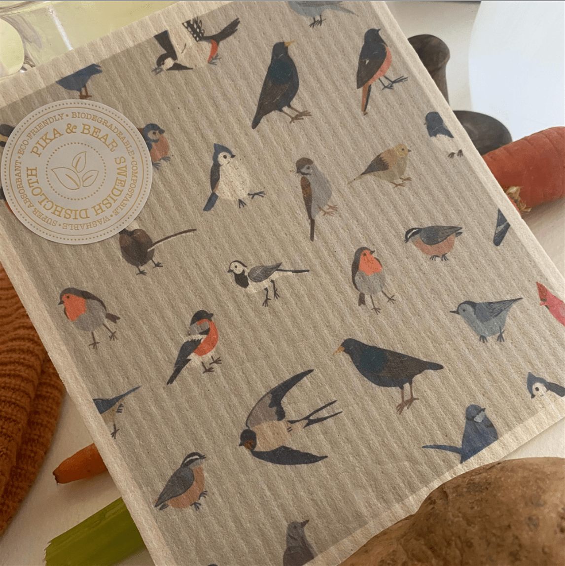 Put A Bird On It Song Brid Design Swedish Dishcloth