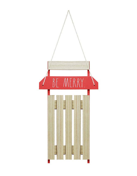 Rae Dunn "Be Merry" Hanging Sled Decoration