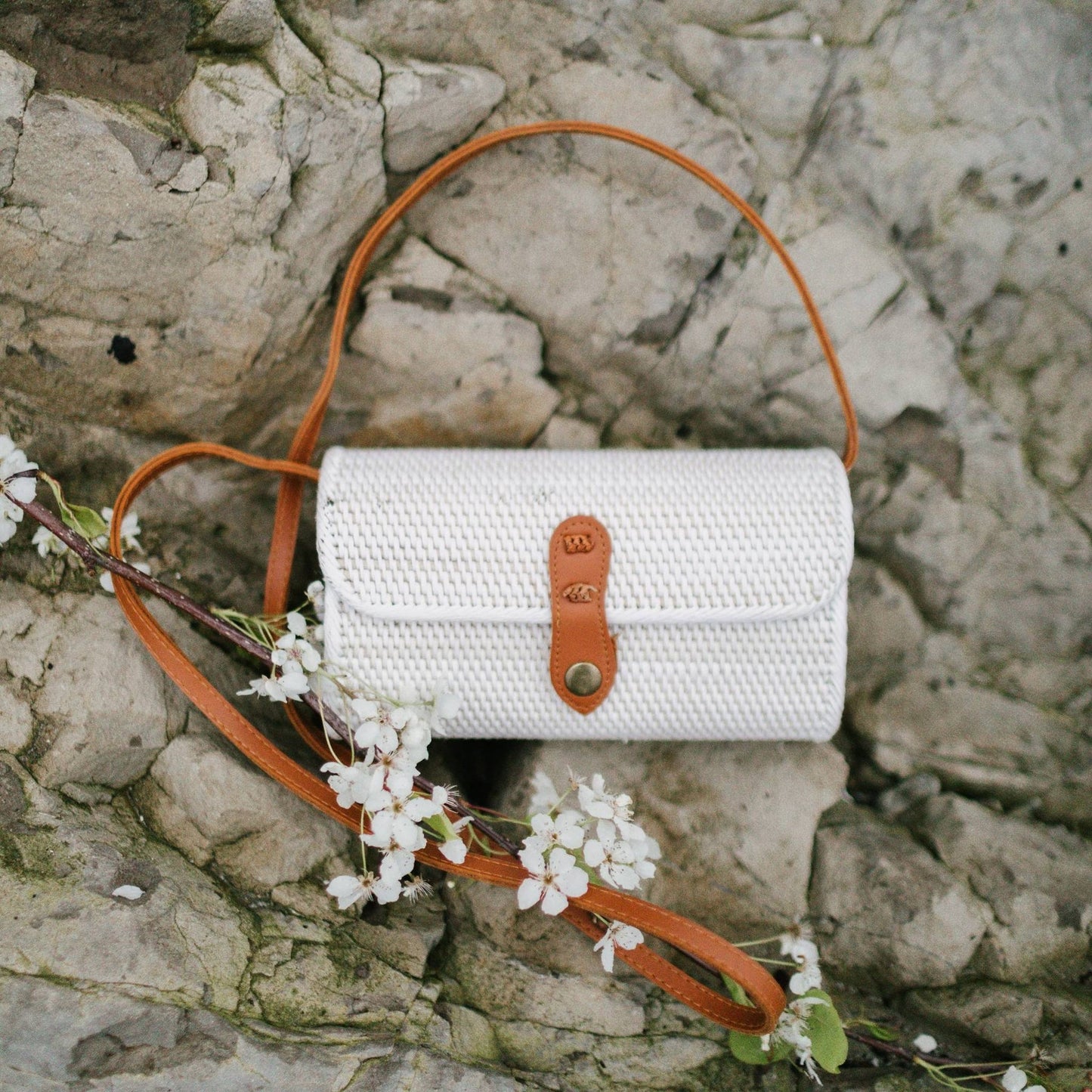 Rectangle Bali Bag - White