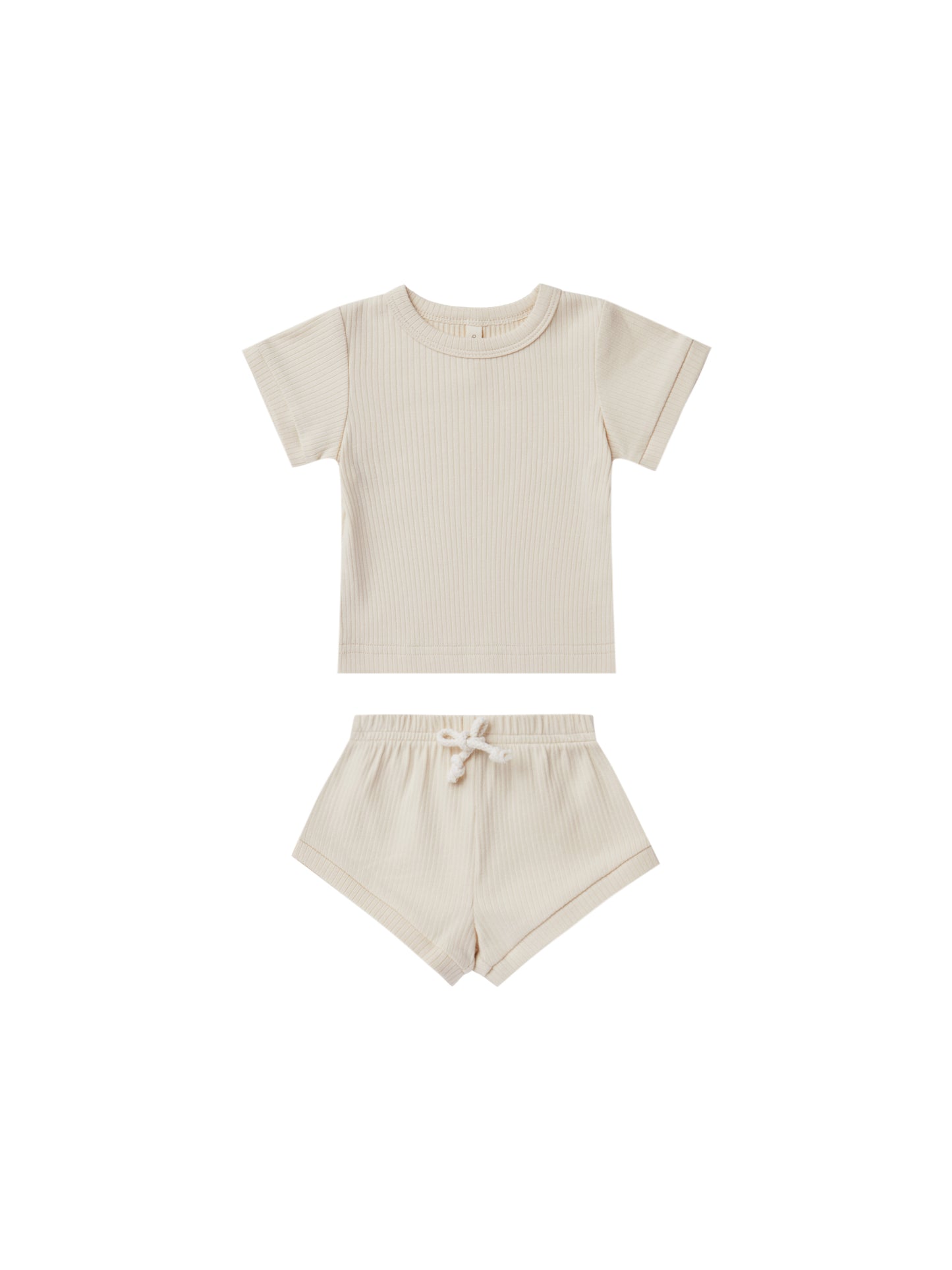 Rib Short Sleeve Set - Natural