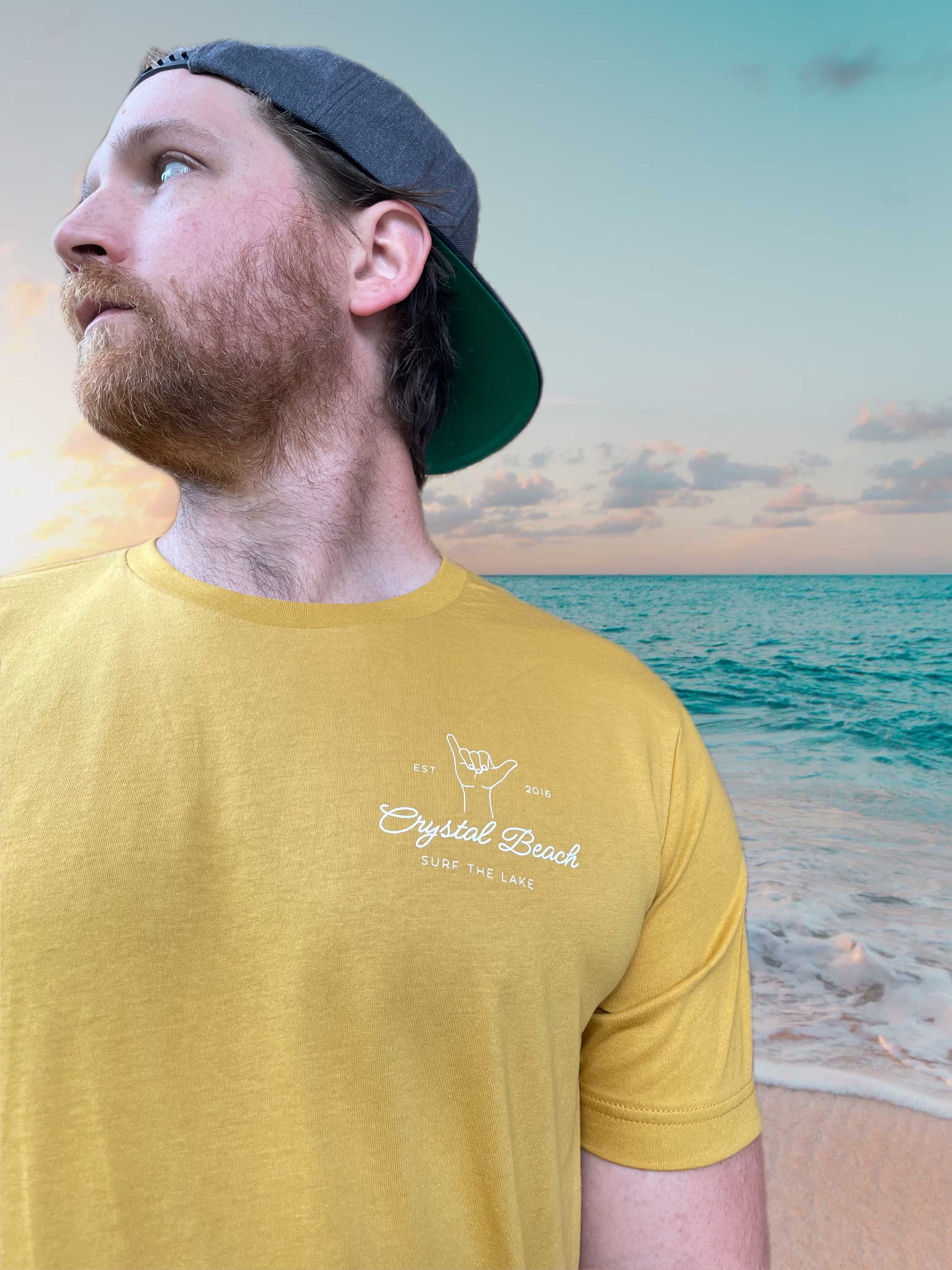 Shaka Surf The Lake Crystal Beach Tee - Mustard