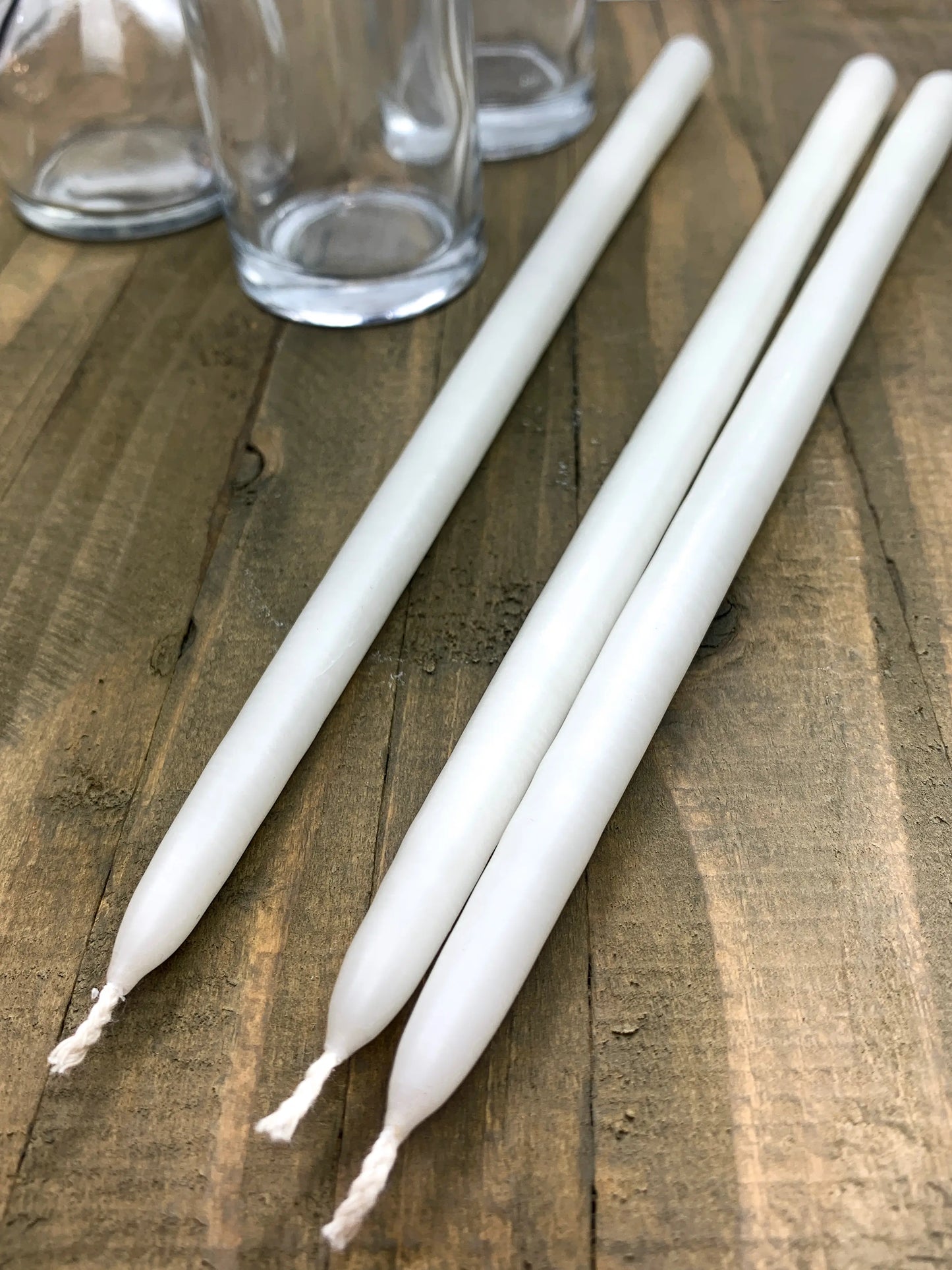 Shell White Skinny Tapered Candles