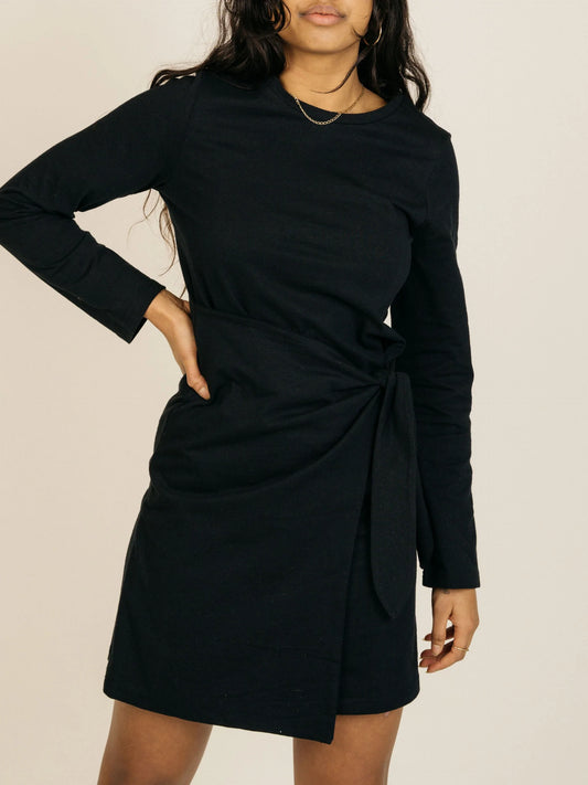Solar Wrap Dress - Black